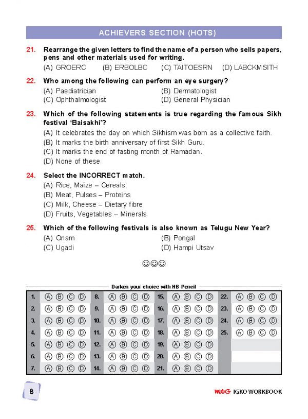 Class 3 IGKO International General Knowledge Olympiad Work Book - MTG