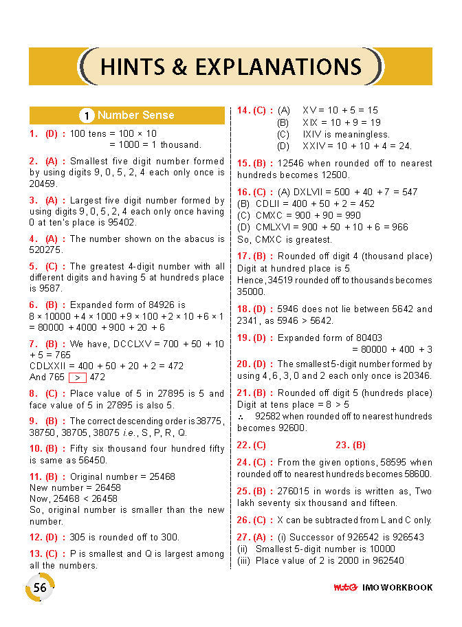 Class 4 IMO International Mathematics Olympiad Work Book - MTG