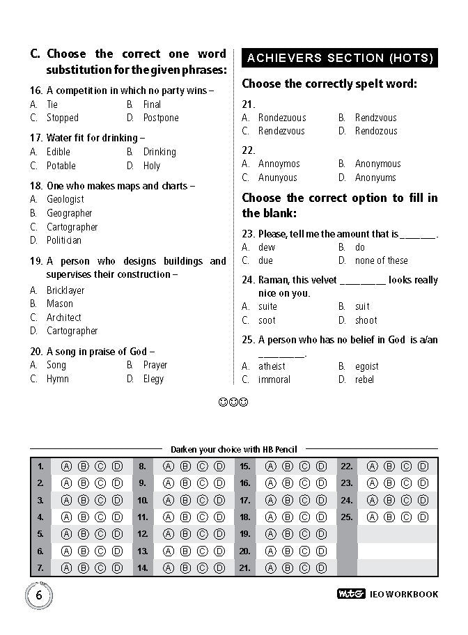 Class 5 IEO International English Olympiad Work Book - MTG