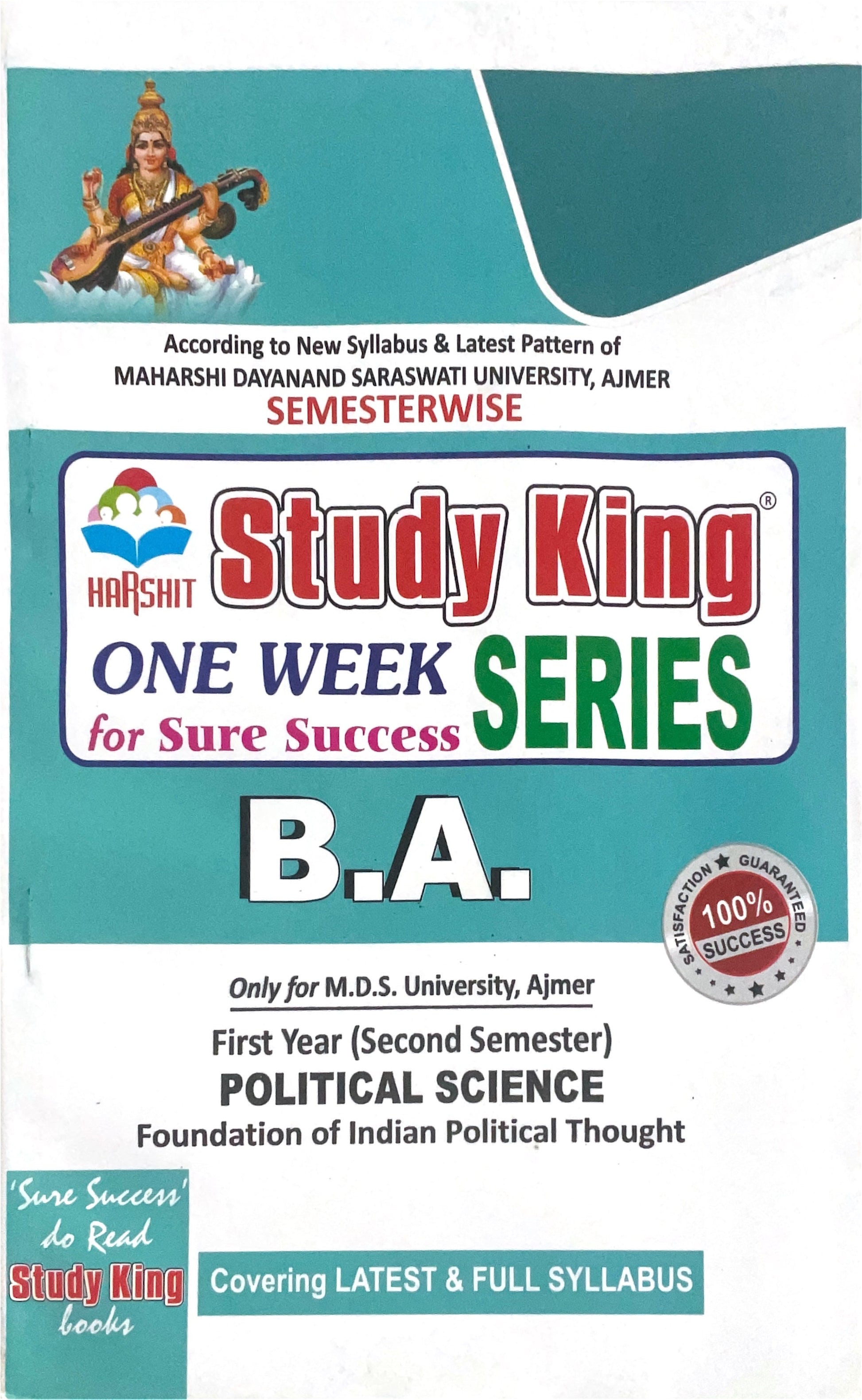 Year 1 - B.A. Political Science - Foundation of Indian Political Thought ONE WEEK SERIES - MDSU