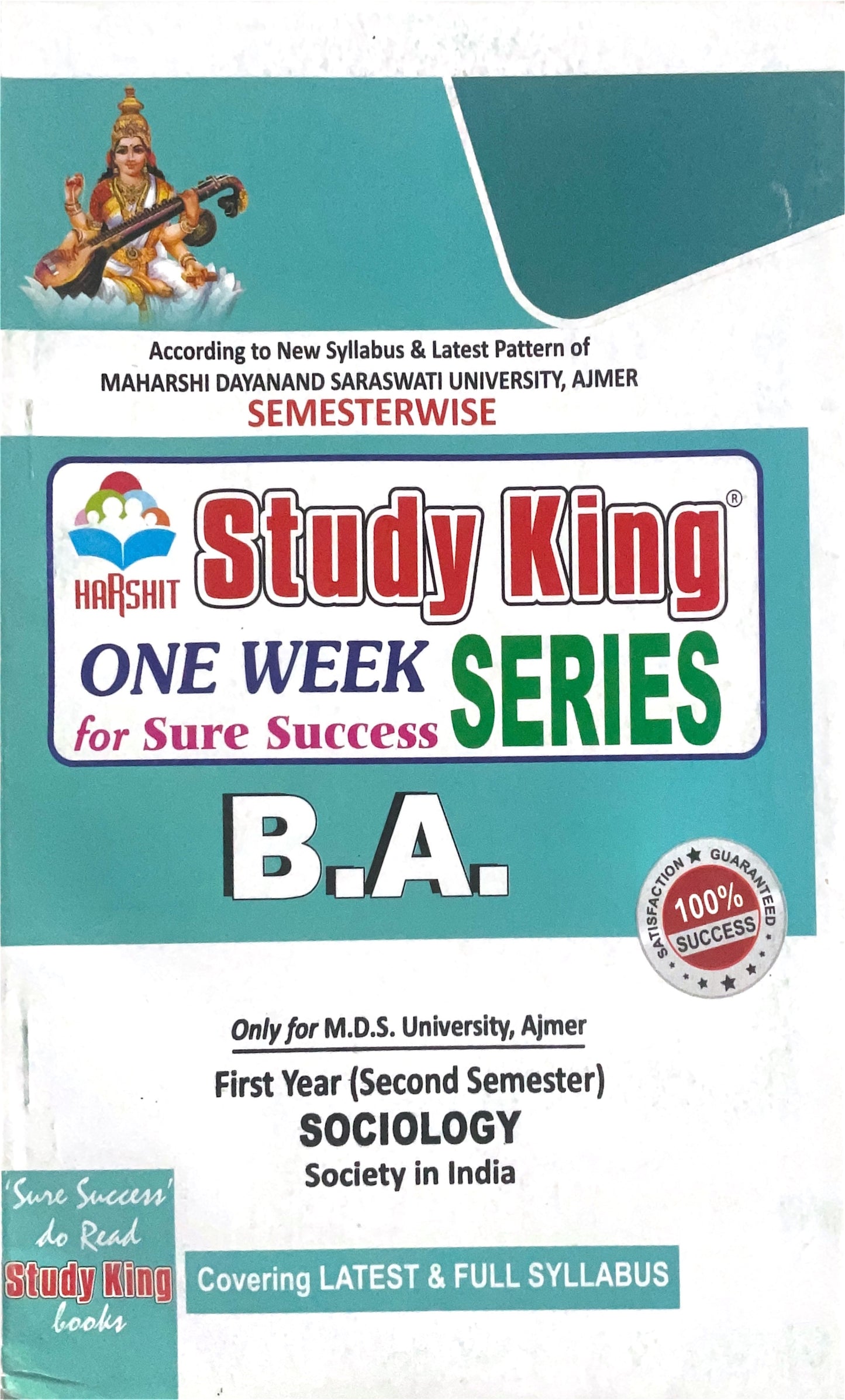 Year 1 - B.A. Sociology - Society in India ONE WEEK SERIES - MDSU