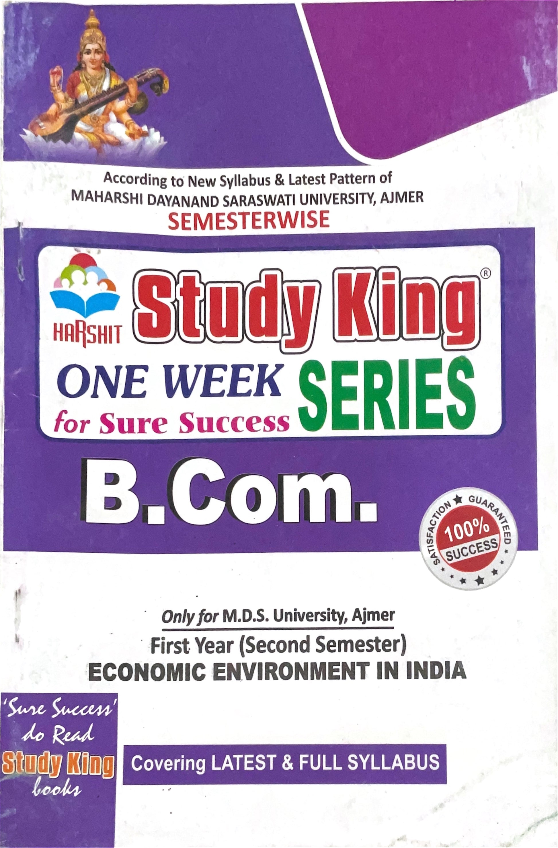 Year 1 - B.Com. Economic Environement in India ONE WEEK SERIES - MDSU