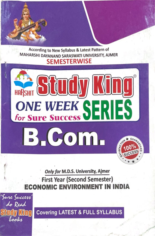 Year 1 - B.Com. Economic Environement in India ONE WEEK SERIES - MDSU