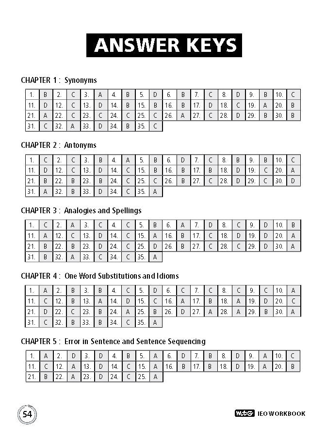 Class 10 IEO International English Olympiad Work Book - MTG