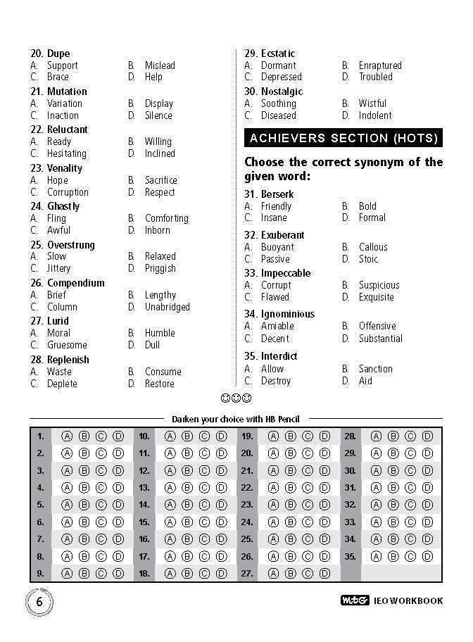 Class 10 IEO International English Olympiad Work Book - MTG