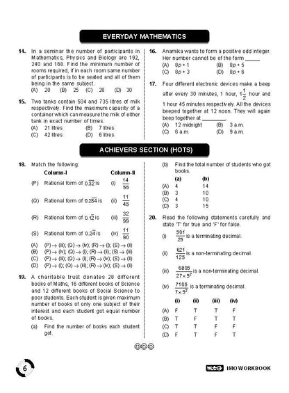 Class 10 IMO International Mathematics Olympiad Work Book - MTG