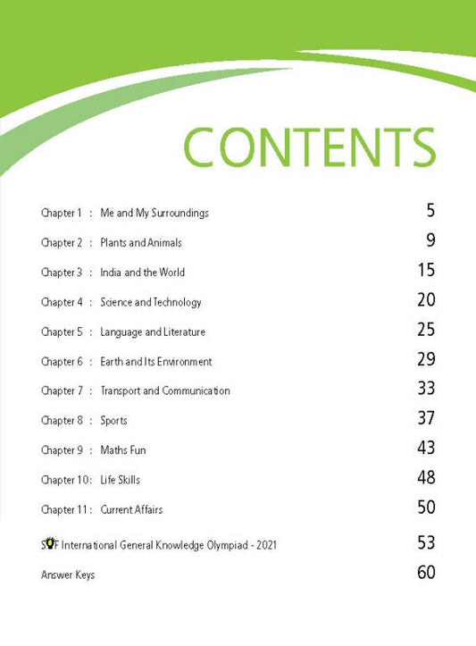 Class 3 IGKO International General Knowledge Olympiad Work Book - MTG