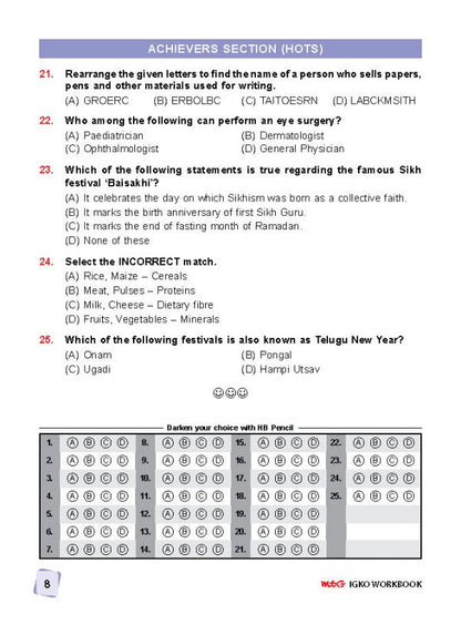 Class 3 IGKO International General Knowledge Olympiad Work Book - MTG
