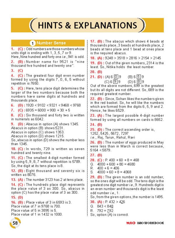 Class 3 IMO International Mathematics Olympiad Work Book - MTG