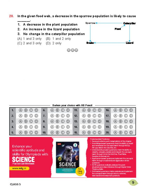 Class 3 NSO National Science Olympiad Work Book - MTG