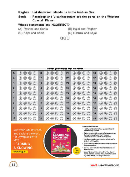 Class 4 ISSO International Social Studies Olympiad Work Book - MTG