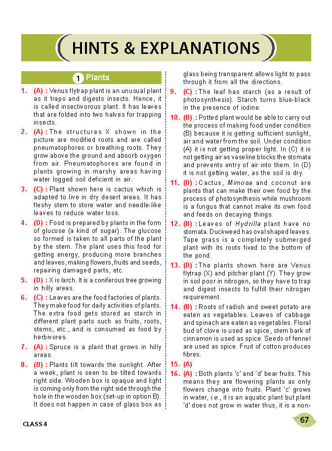 Class 4 NSO National Science Olympiad Work Book - MTG