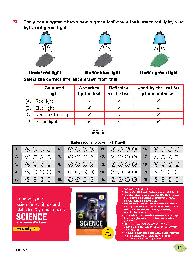 Class 4 NSO National Science Olympiad Work Book - MTG