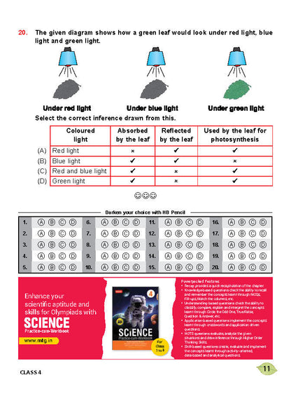 Class 4 NSO National Science Olympiad Work Book - MTG
