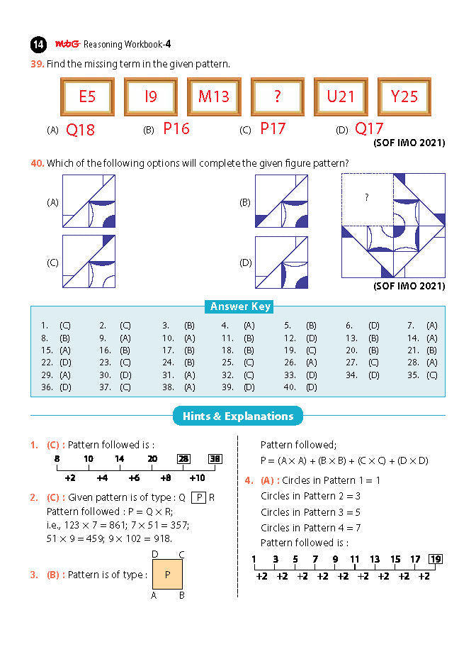 Class 4 Olympiad Reasoning Work Book - MTG