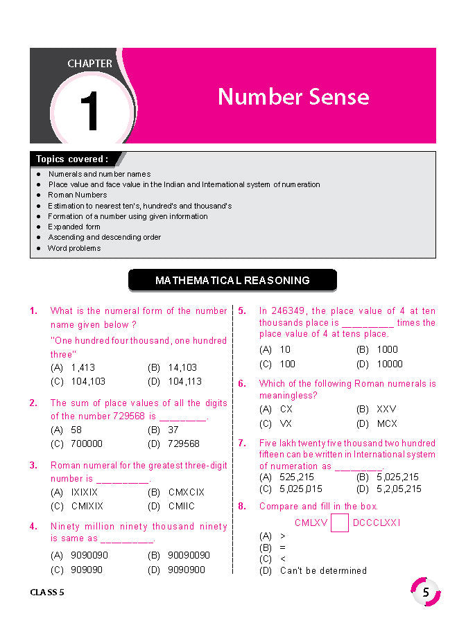 Class 5 IMO International Mathematics Olympiad Work Book - MTG