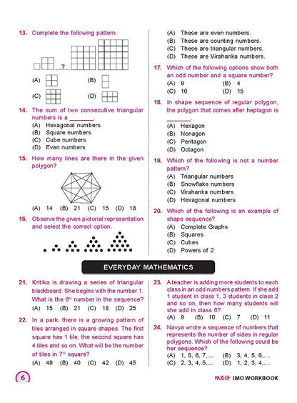 Class 6 IMO International Mathematics Olympiad Work Book - MTG