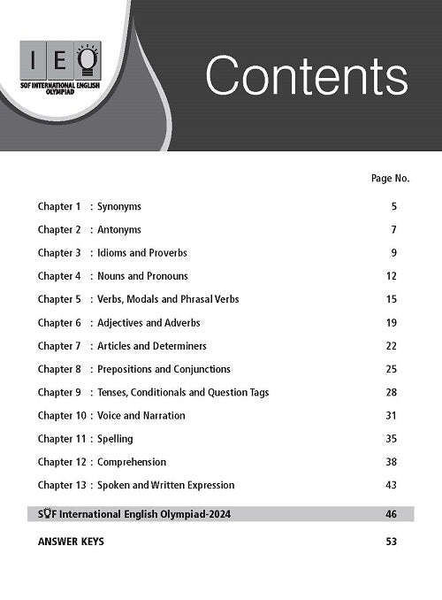 Class 8 IEO International English Olympiad Work Book with MCQs and Achievers Section - MTG