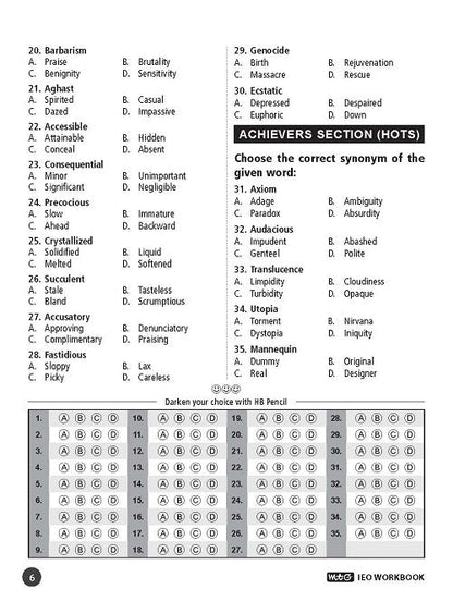 Class 8 IEO International English Olympiad Work Book with MCQs and Achievers Section - MTG