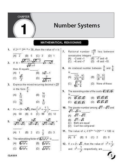 Class 9 IMO International Mathematics Olympiad Work Book - MTG
