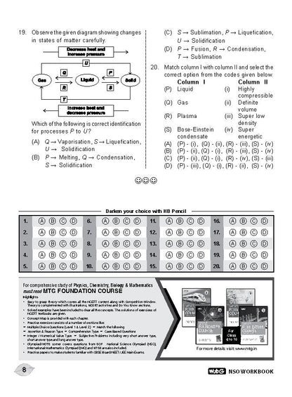 Class 9 NSO National Science Olympiad Work Book - MTG